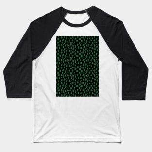 Black and Green Spot Dalmatian Pattern Baseball T-Shirt